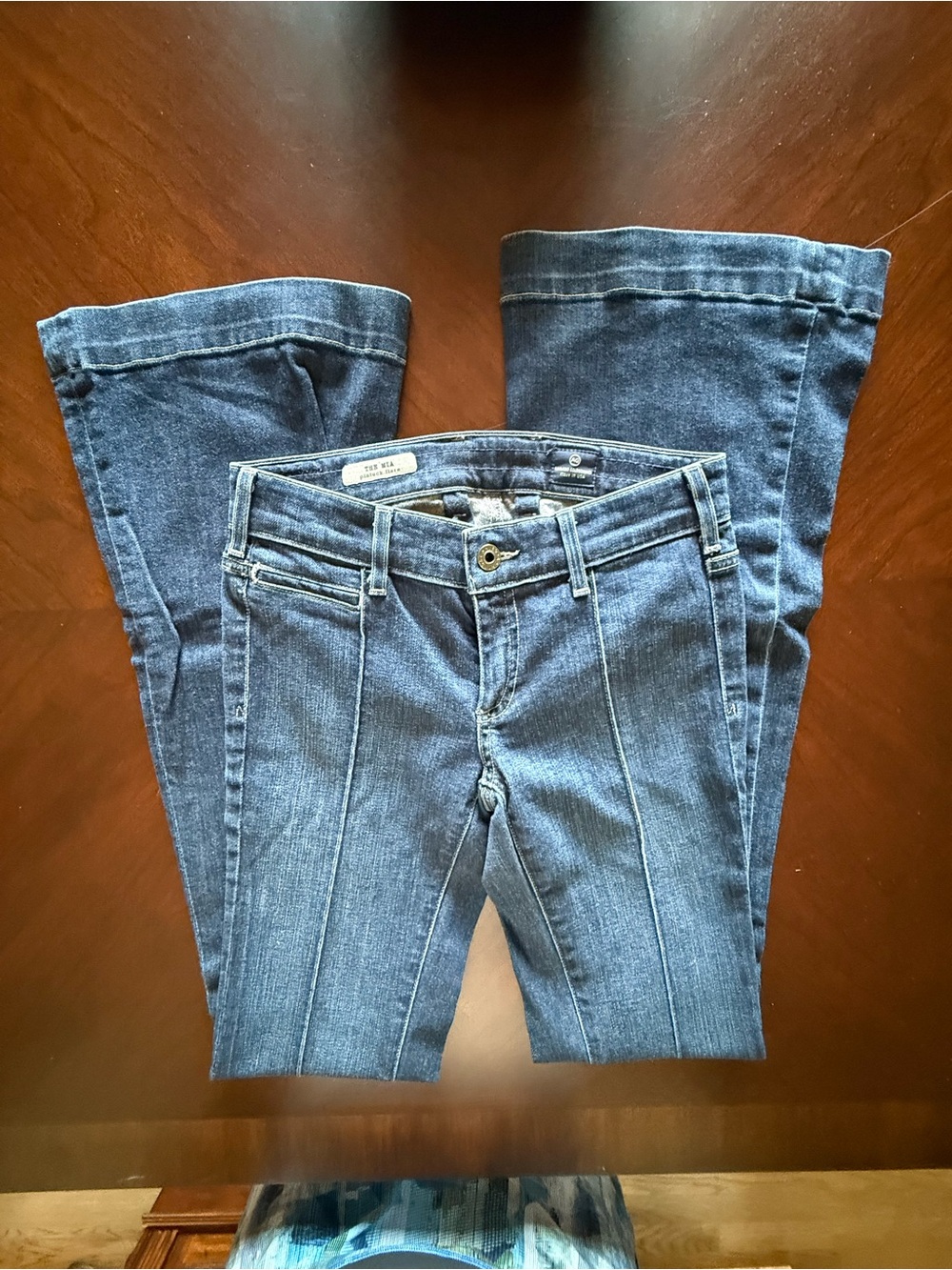 AG Adriano Goldschmied Women's "The Mia Pintuck Flare" Jeans - Size 26